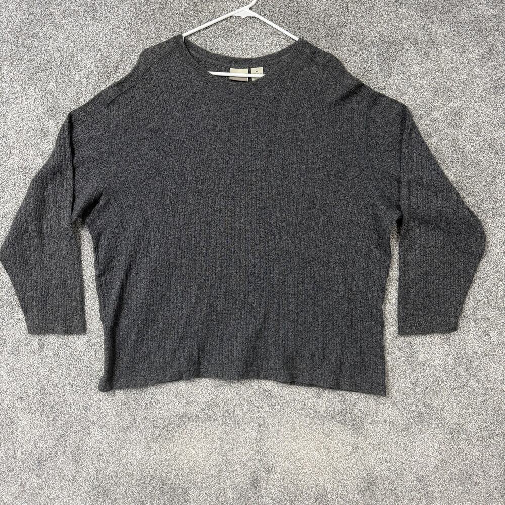 VTG 90s Fieldmaster Sweater Mens XL Gray 100% Cotton Knit Pullover Crewneck Boxy